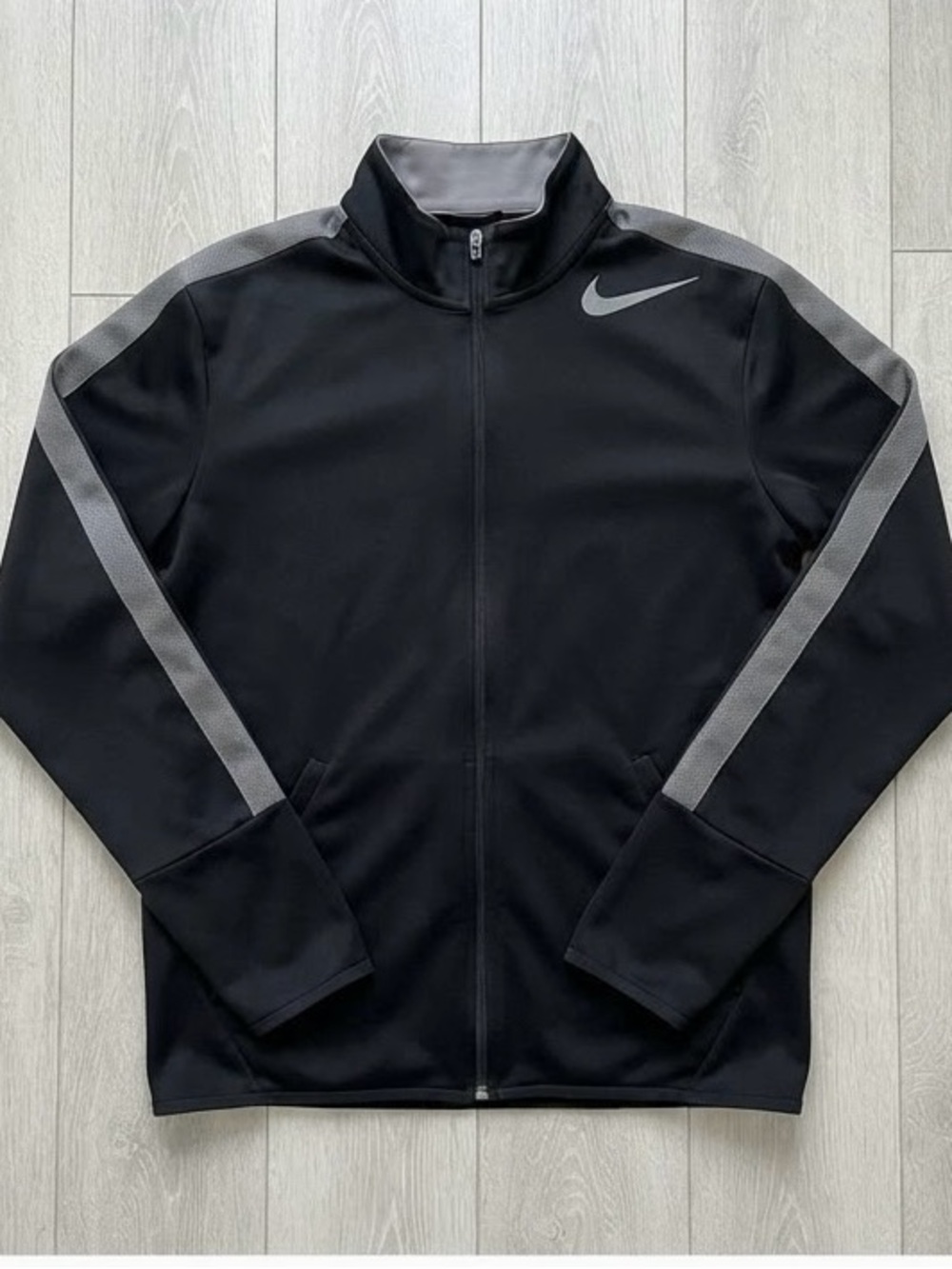 Nike Black & Grey Athletic Track Jacket Men's  Size S